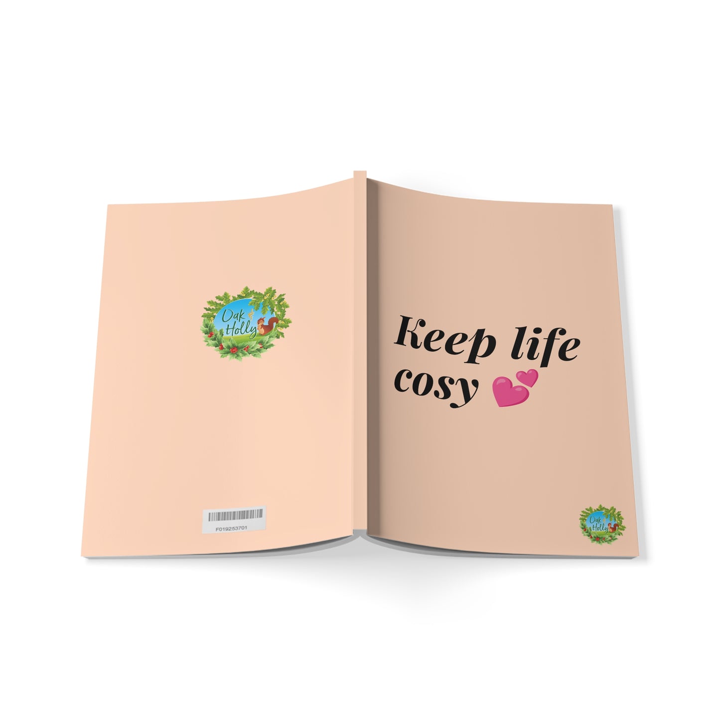 “Keep Life Cosy” Oak and Holly Branded A5 notebook