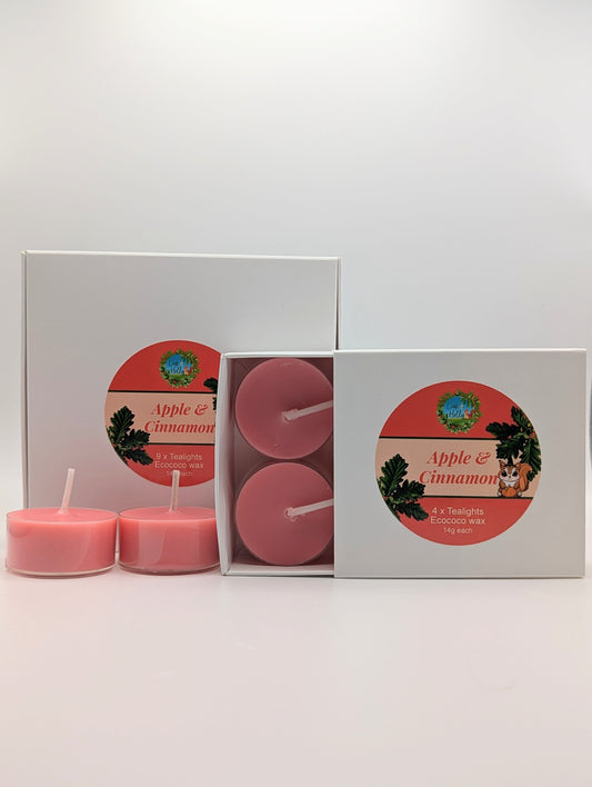 Apple and Cinnamon scented Tealight candles set of 4