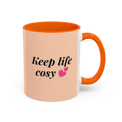 Oak and Holly branded coffee mug, “Keep Life Cosy”, 11-15oz