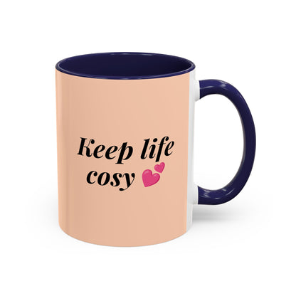 Oak and Holly branded coffee mug, “Keep Life Cosy”, 11-15oz