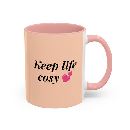 Oak and Holly branded coffee mug, “Keep Life Cosy”, 11-15oz